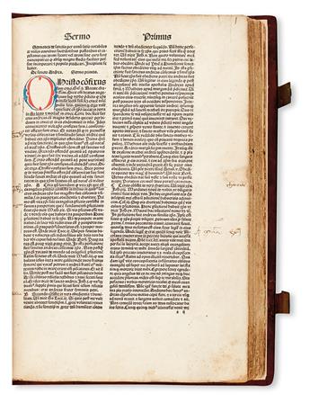 INCUNABULA  JOHANNES DE VERDENA. Sermones Dormi secure de tempore. 1498. Lacks title + Sermones . . . de sanctis. 1494